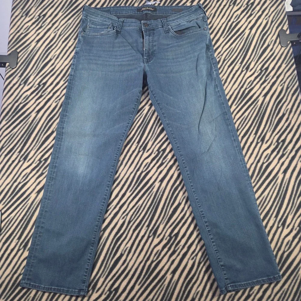 Mavi Black Hunter Casual Straight Leg Jeans Mens 36x32 Blue Premium Denim